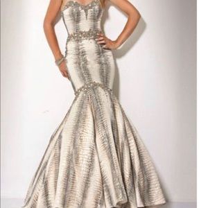 Jovani snakeskin mermaid formal dress
